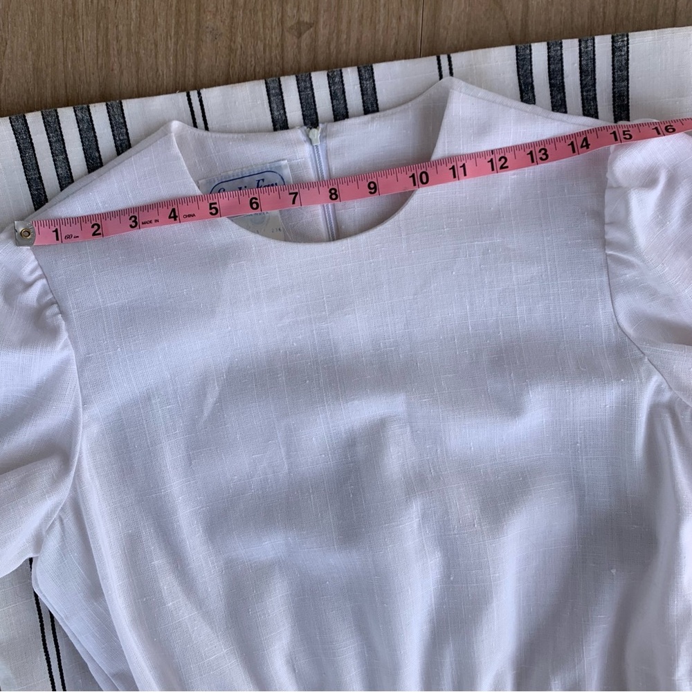 Sold. 💙 Vintage Dress 1970s striped With red and white Bow patterned sash - Picture 9 of 16